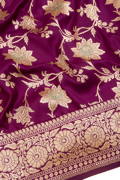 Banarasi Silk Kadwa Jaal Purple Saree