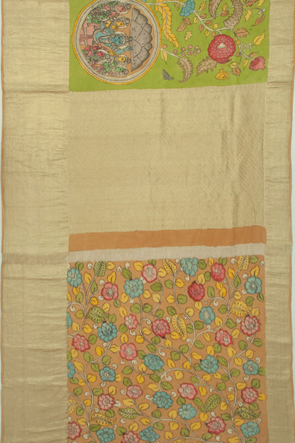 Kanchipuram Silk Kalamkari Green Saree