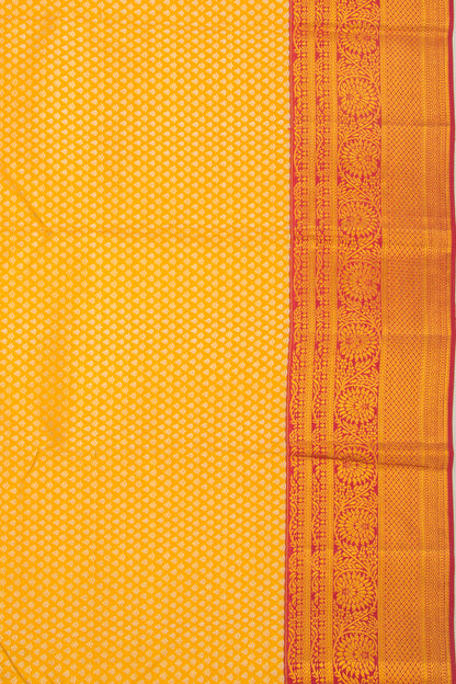 Kanchipuram Silk Brocade Yellow Saree