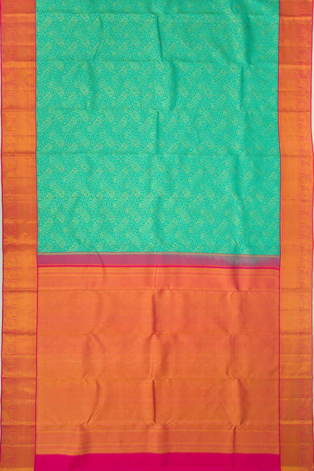 Kanchipuram Silk Brocade Sea Green Saree