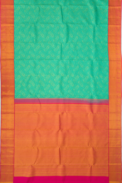 Kanchipuram Silk Brocade Sea Green Saree