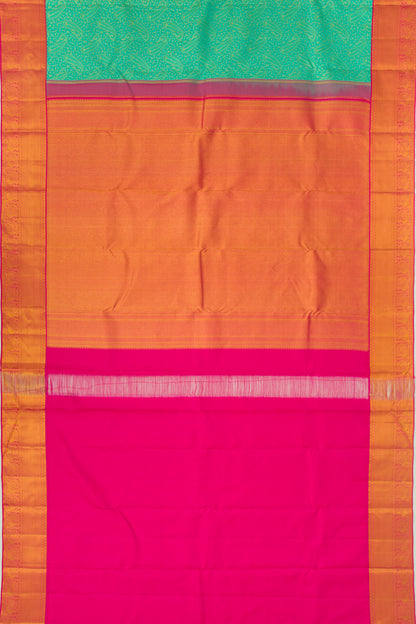 Kanchipuram Silk Brocade Sea Green Saree