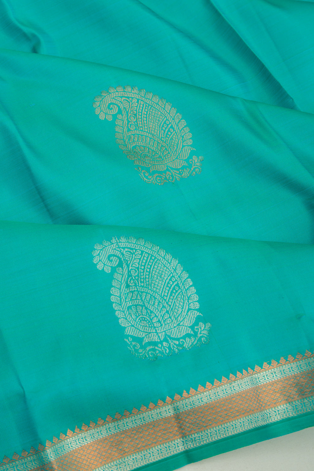 Kanchipuram Silk Butta Sea Green Saree