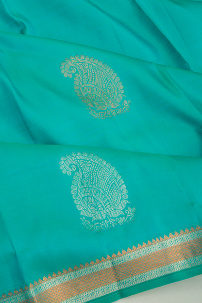 Kanchipuram Silk Butta Sea Green Saree