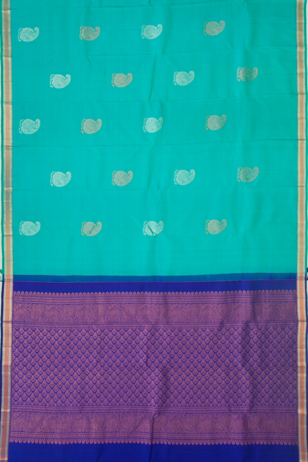 Kanchipuram Silk Butta Sea Green Saree