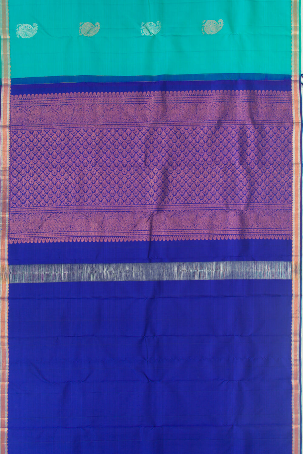 Kanchipuram Silk Butta Sea Green Saree