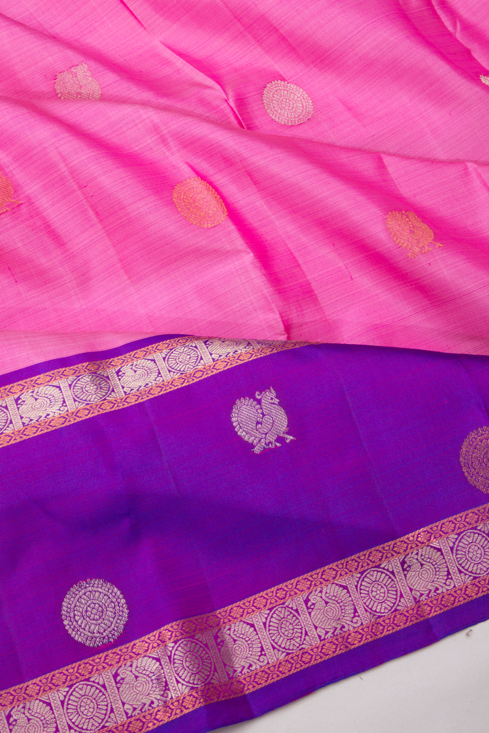 Kanchipuram Silk Butta Pink Saree
