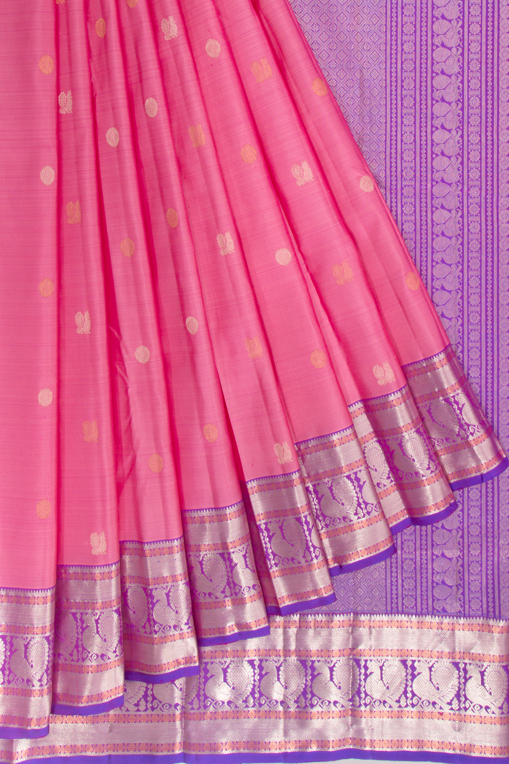 Kanchipuram Silk Butta Pink Saree