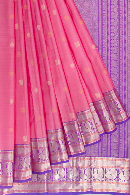 Kanchipuram Silk Butta Pink Saree