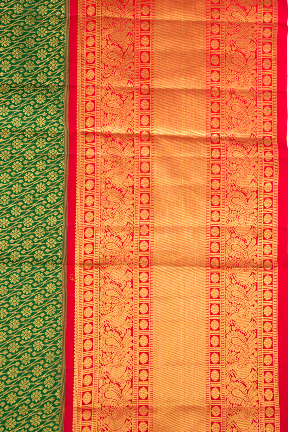 Kanchipuram Silk Brocade Green Saree