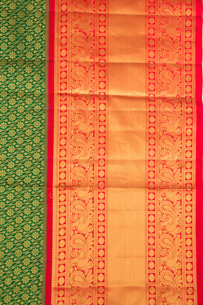 Kanchipuram Silk Brocade Green Saree