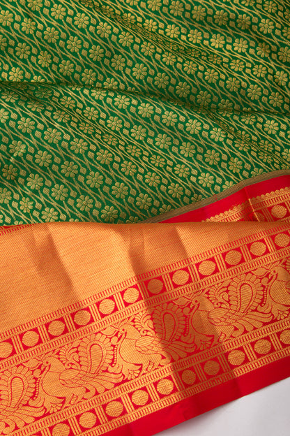 Kanchipuram Silk Brocade Green Saree