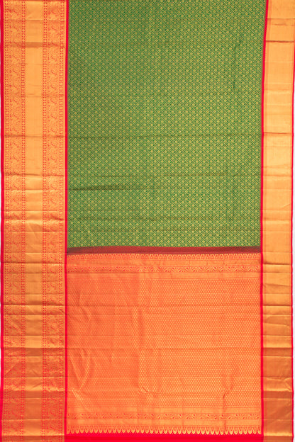 Kanchipuram Silk Brocade Green Saree