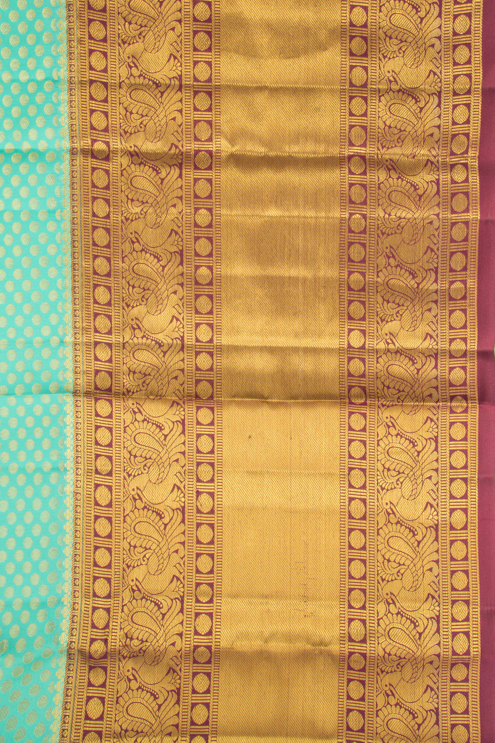 Kanchipuram Silk Brocade Sea Green Saree