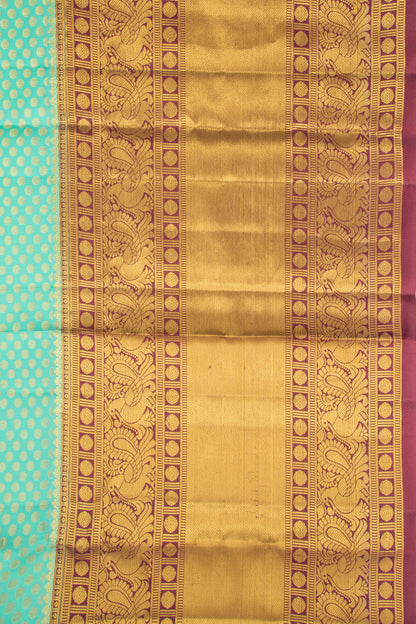 Kanchipuram Silk Brocade Sea Green Saree