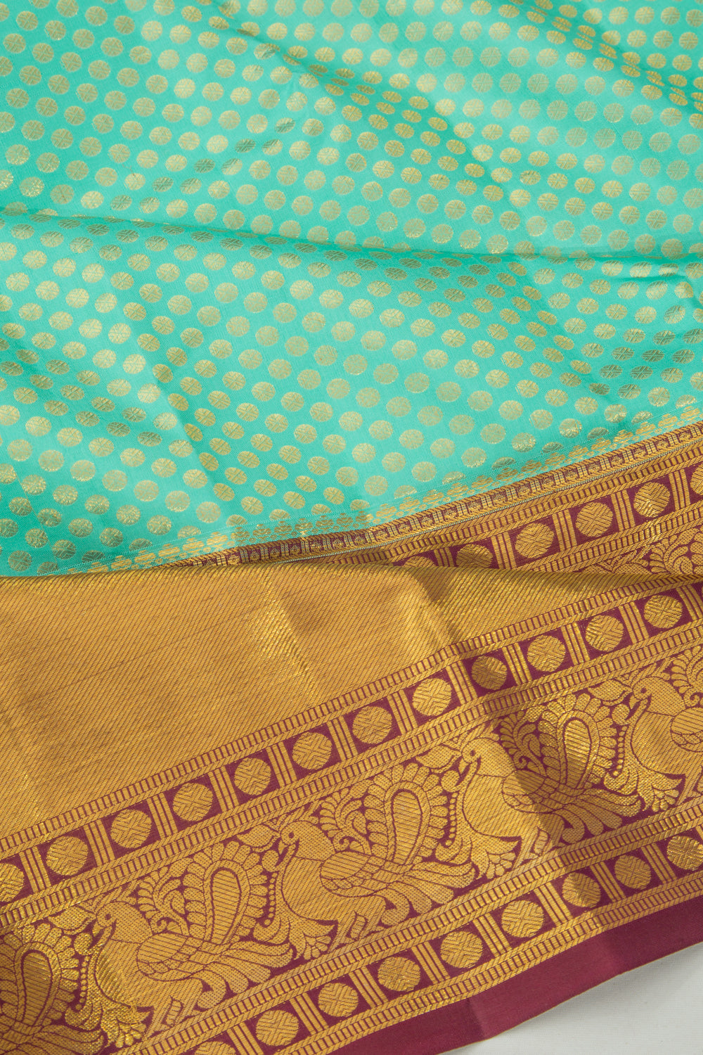 Kanchipuram Silk Brocade Sea Green Saree
