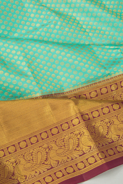Kanchipuram Silk Brocade Sea Green Saree