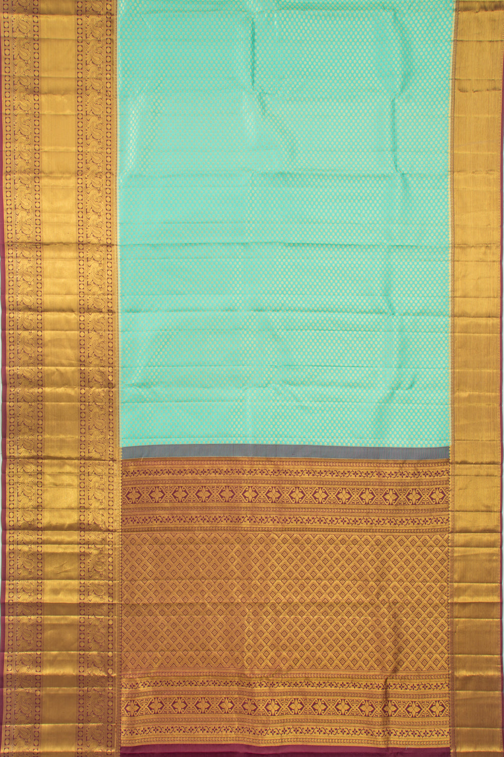 Kanchipuram Silk Brocade Sea Green Saree