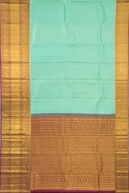 Kanchipuram Silk Brocade Sea Green Saree