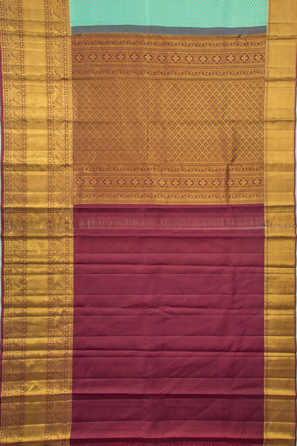 Kanchipuram Silk Brocade Sea Green Saree