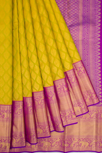 Kanchipuram Silk Brocade Green Saree