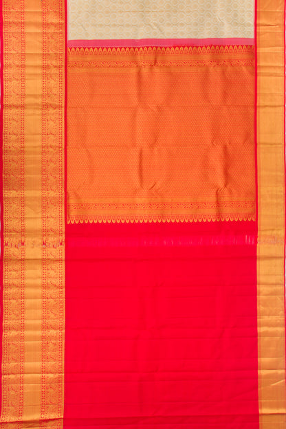 Taranga Kanchi Silk Brocade Cream Saree