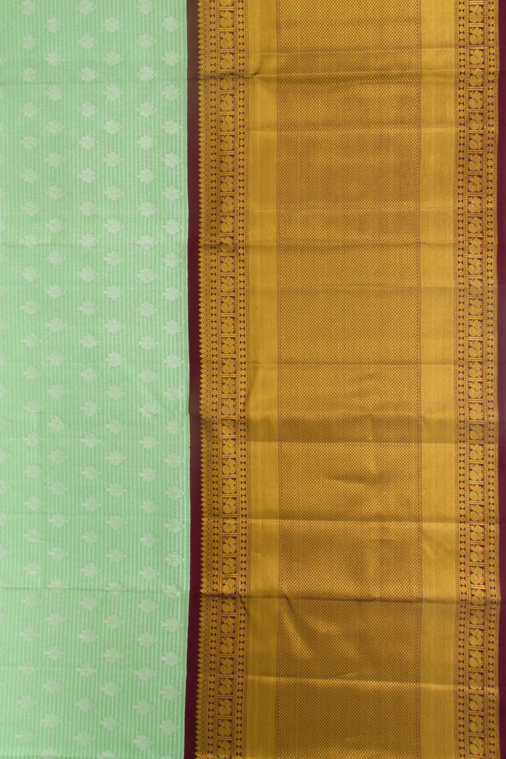Kanchipuram Silk Lines and Butta Pastel Green Saree