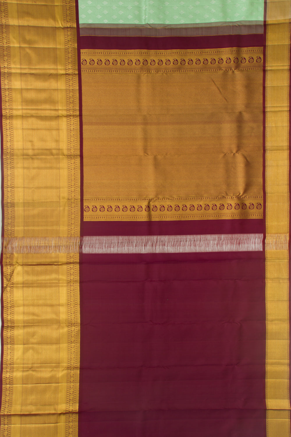 Kanchipuram Silk Lines and Butta Pastel Green Saree