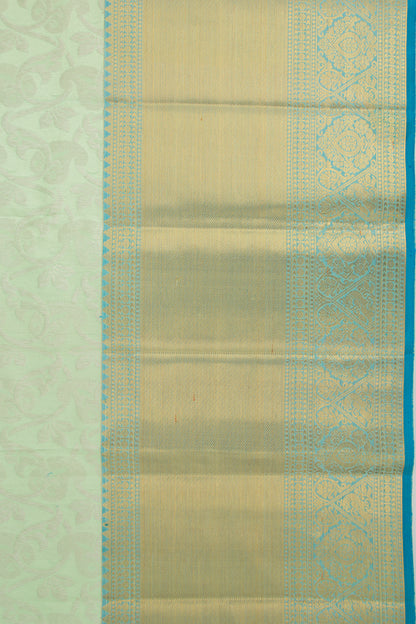 Kanchipuram Silk Jaal Pastel Green Saree