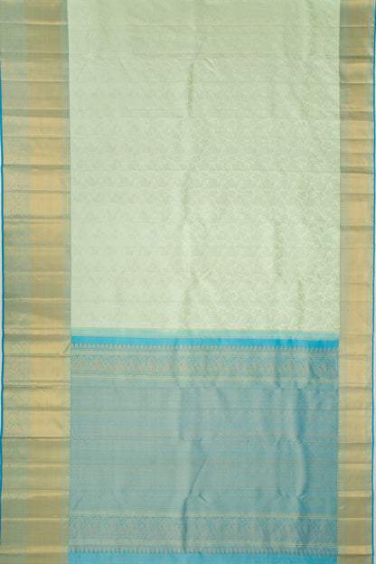 Kanchipuram Silk Jaal Pastel Green Saree