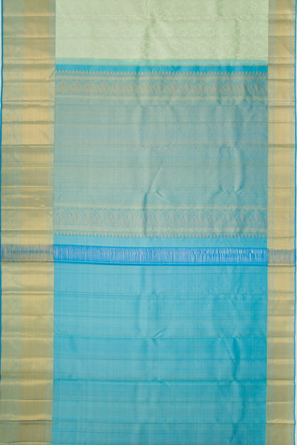 Kanchipuram Silk Jaal Pastel Green Saree