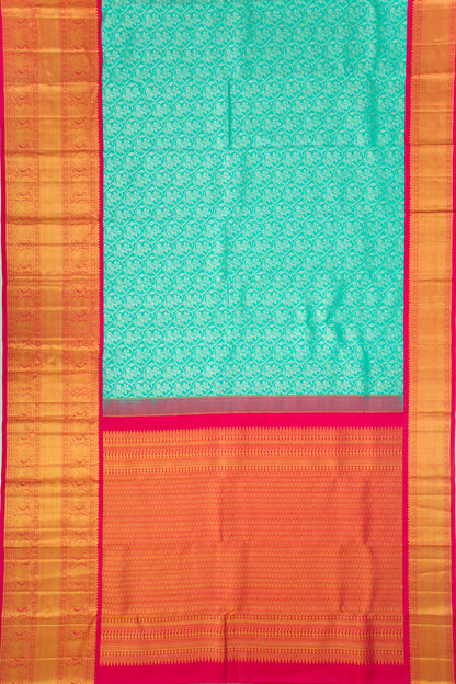 Kanchipuram Silk Brocade Sea Green Saree