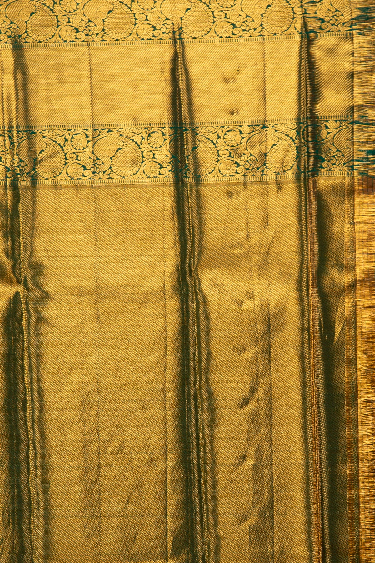Kanchipuram Silk Tissue Jaal Orange Saree