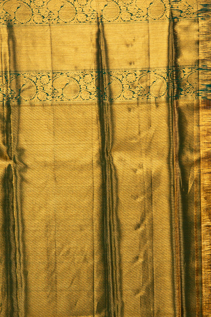 Kanchipuram Silk Tissue Jaal Orange Saree