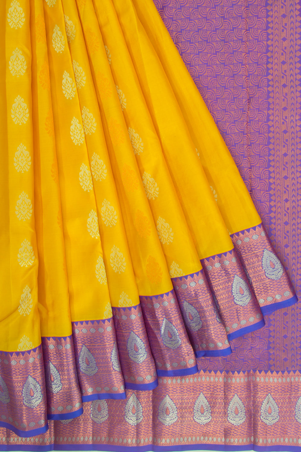 Taranga Kanchi Silk Butta Yellow Saree