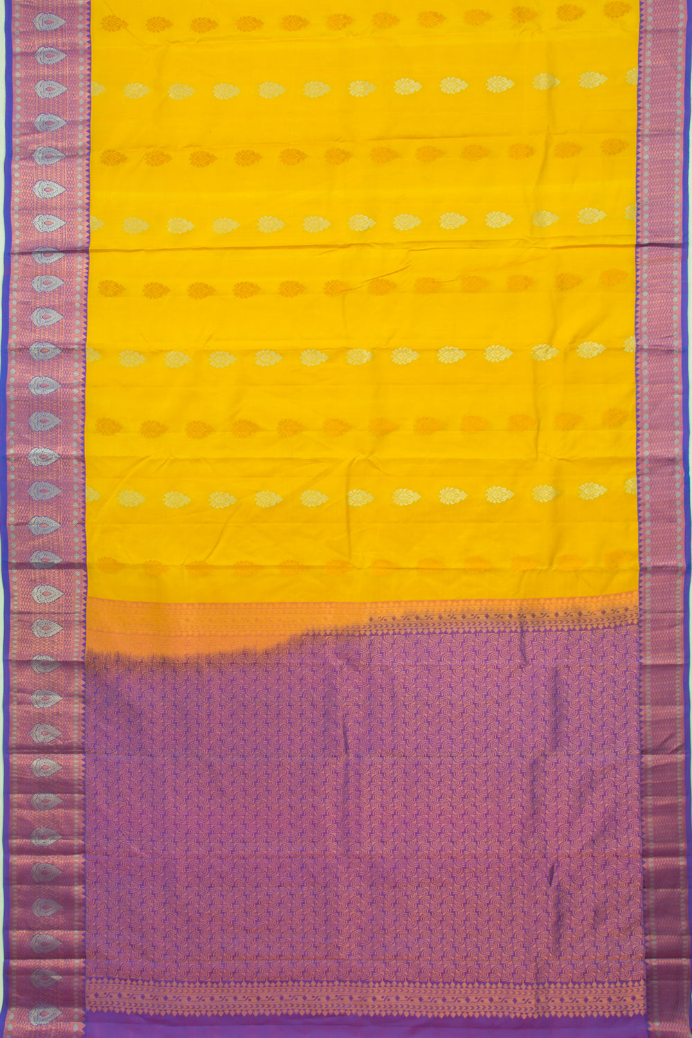 Taranga Kanchi Silk Butta Yellow Saree