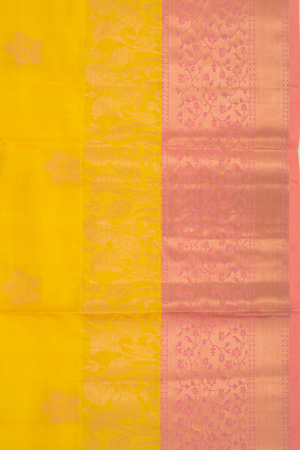 Taranga Kanchi Silk Butta Yellow Saree