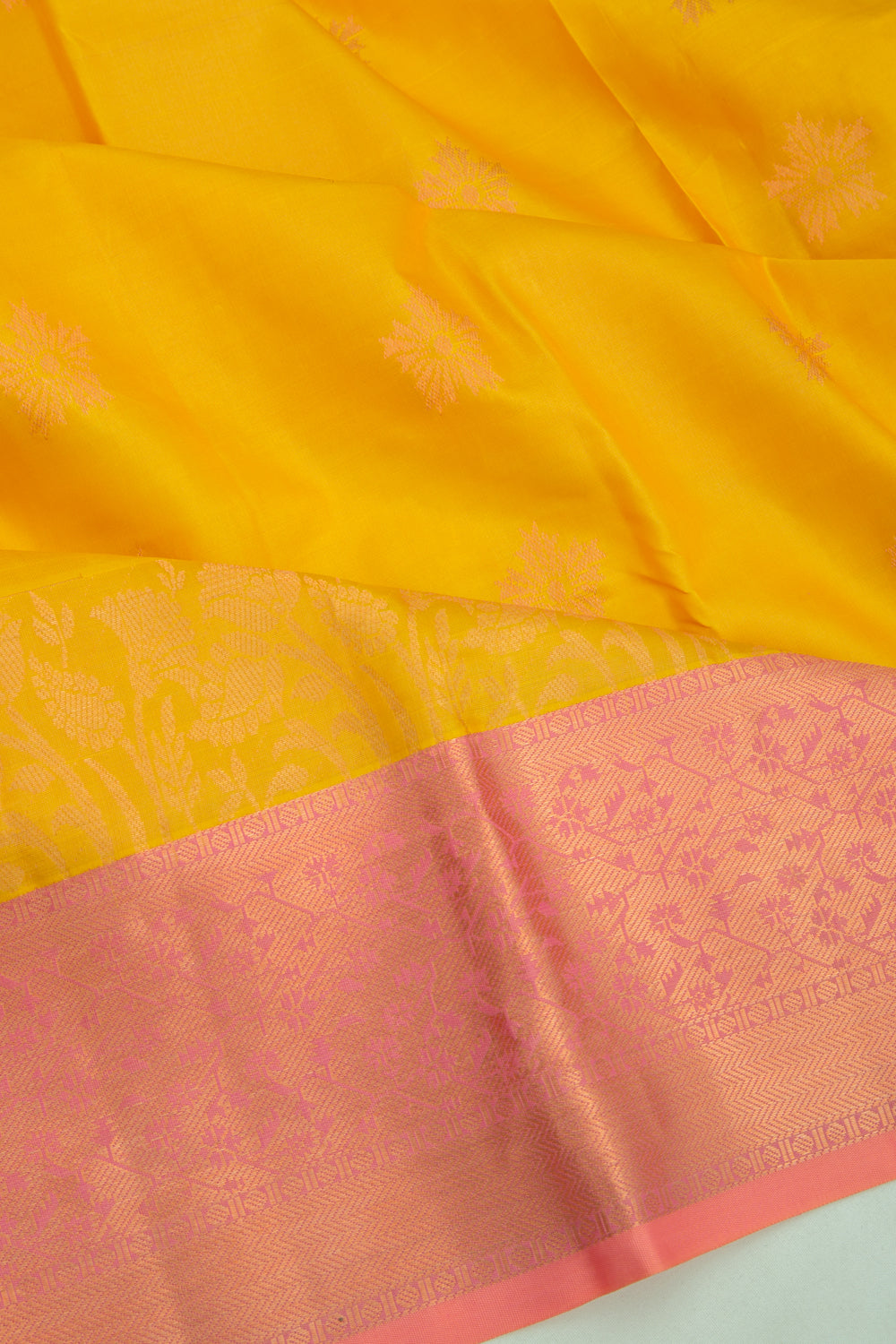 Taranga Kanchi Silk Butta Yellow Saree