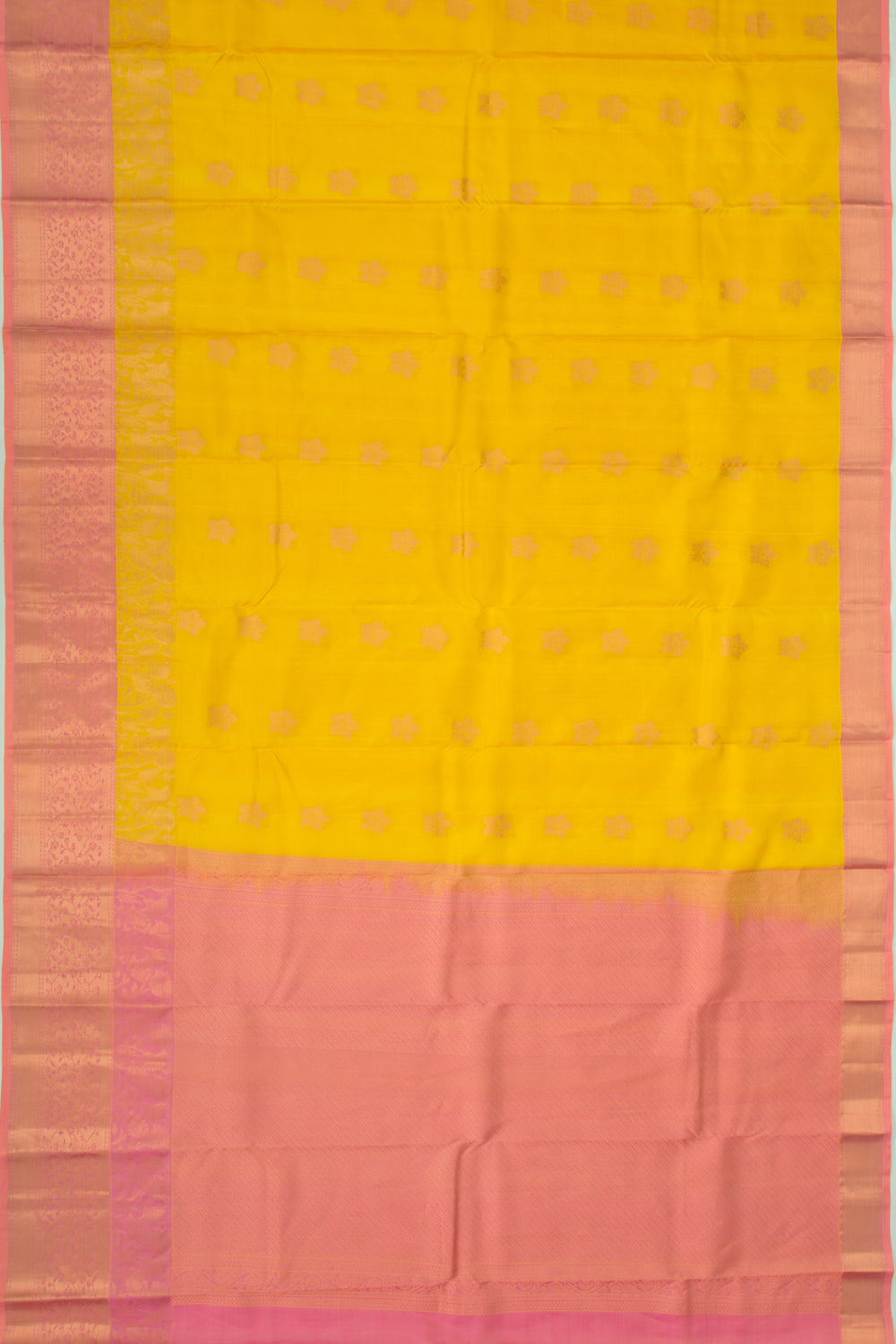 Taranga Kanchi Silk Butta Yellow Saree