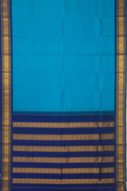Kanchipuram Silk Plain Blue Saree