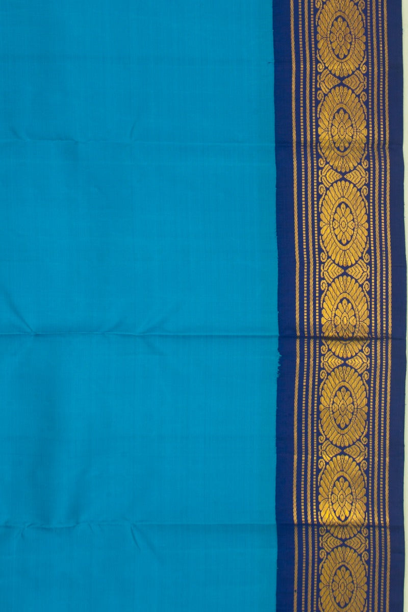 Kanchipuram Silk Plain Blue Saree