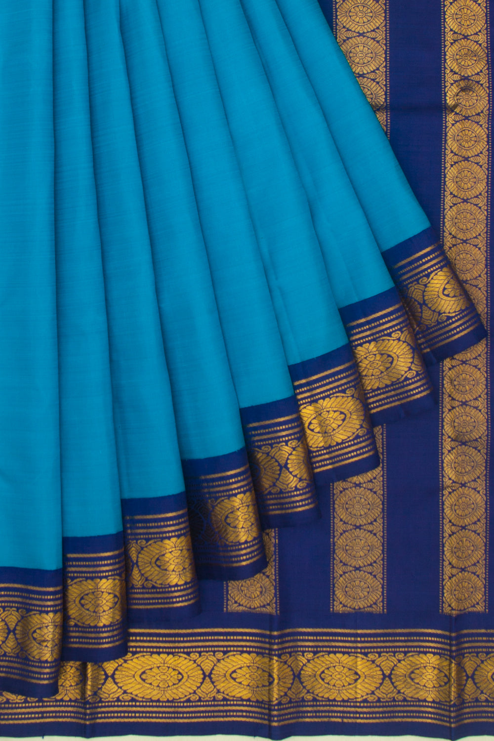 Kanchipuram Silk Plain Blue Saree