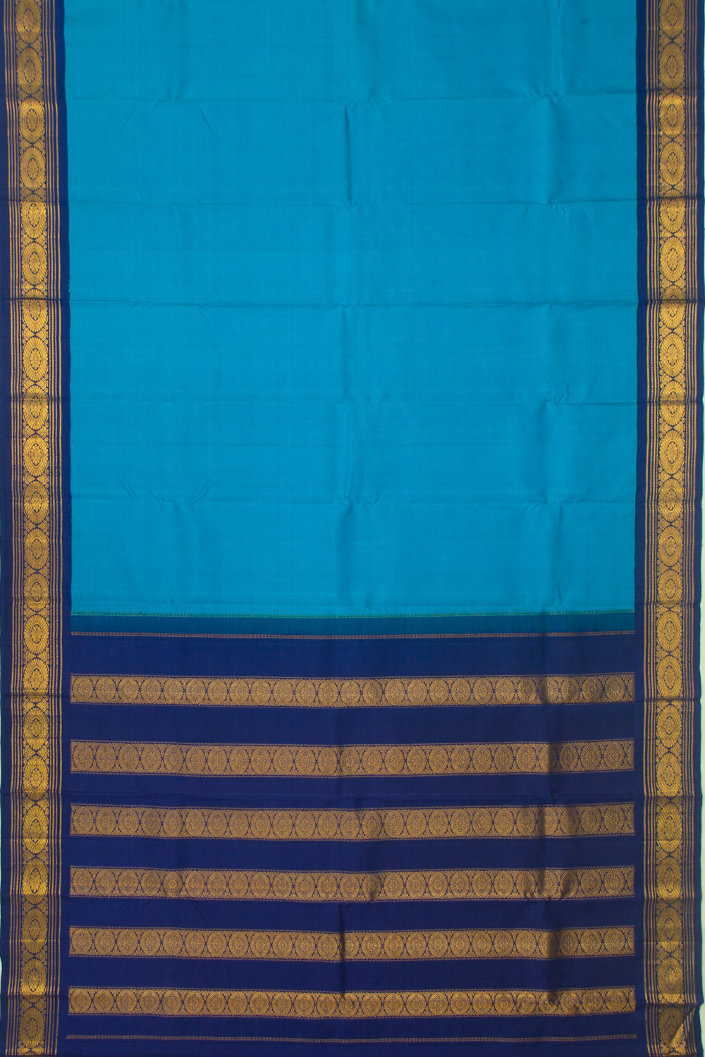 Kanchipuram Silk Plain Blue Saree