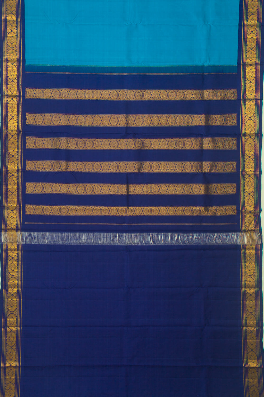 Kanchipuram Silk Plain MS Blue Saree