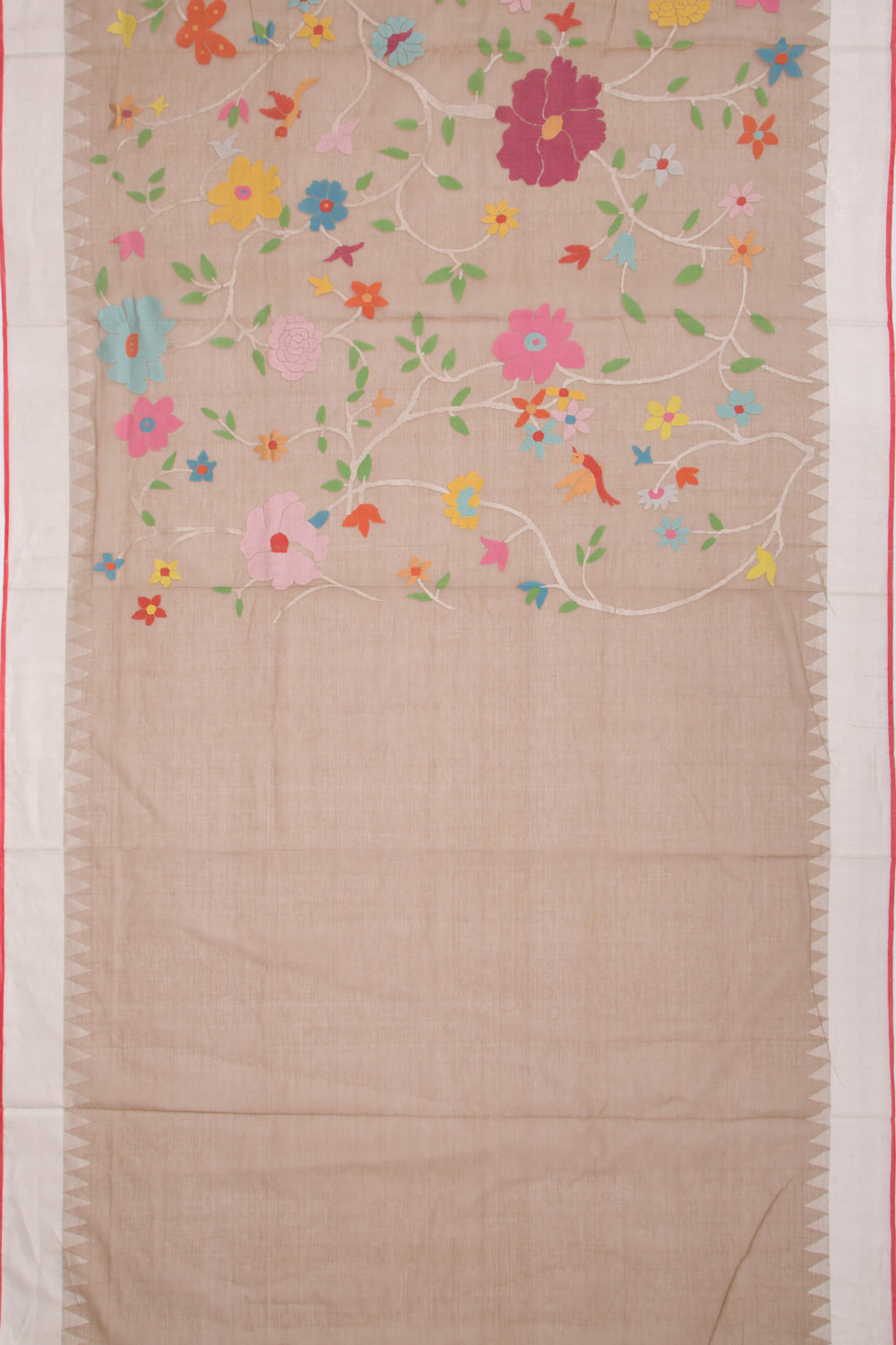 Ponduru Handspun Cotton All Over Jamdani Brown Saree