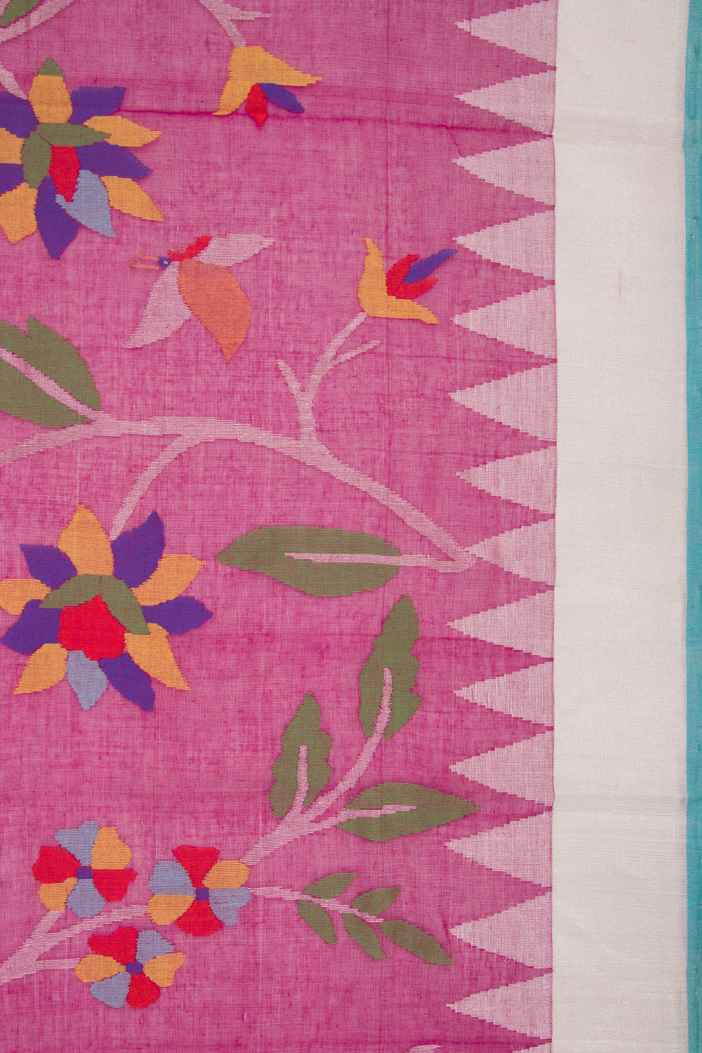 Ponduru Handspun Cotton All Over Jamdani Purple Saree