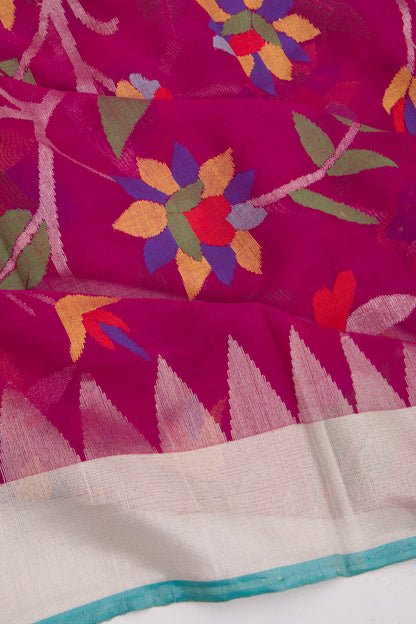 Ponduru Handspun Cotton All Over Jamdani Purple Saree