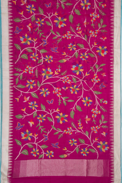 Ponduru Handspun Cotton All Over Jamdani Purple Saree