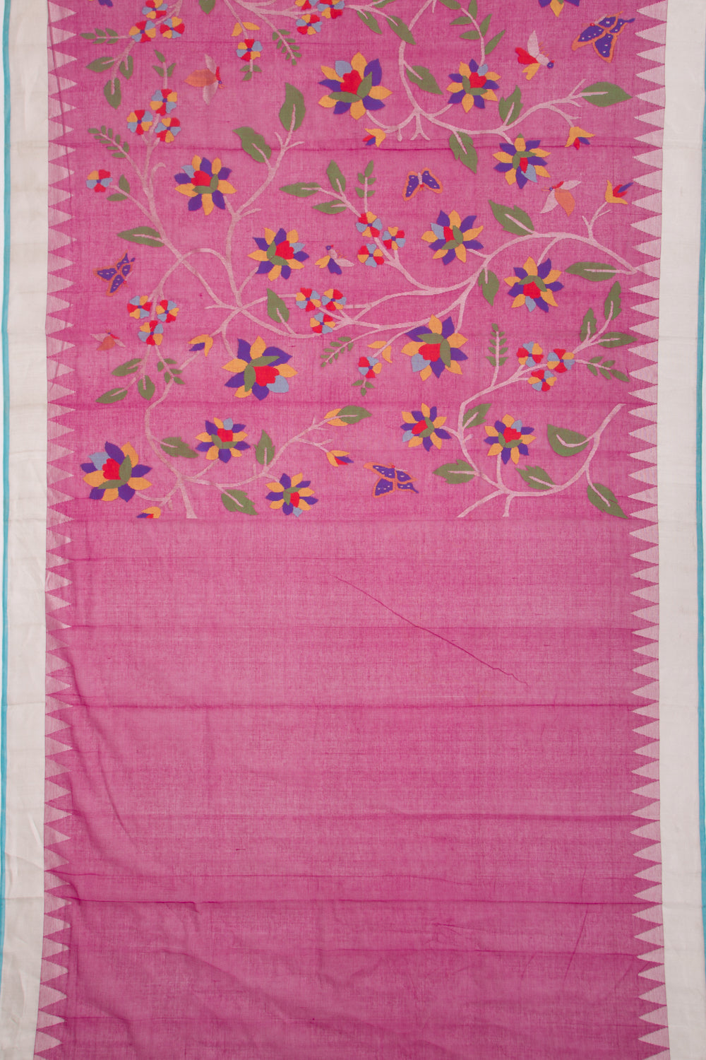 Ponduru Handspun Cotton All Over Jamdani Purple Saree