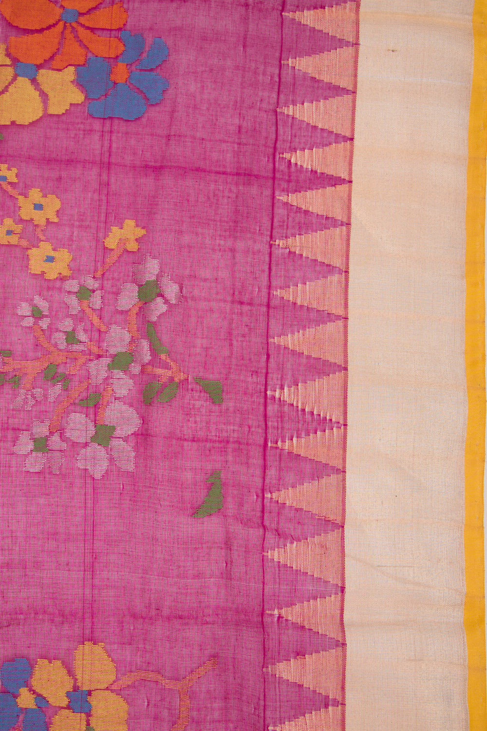 Ponduru Handspun Cotton All Over Jamdani Purple Saree